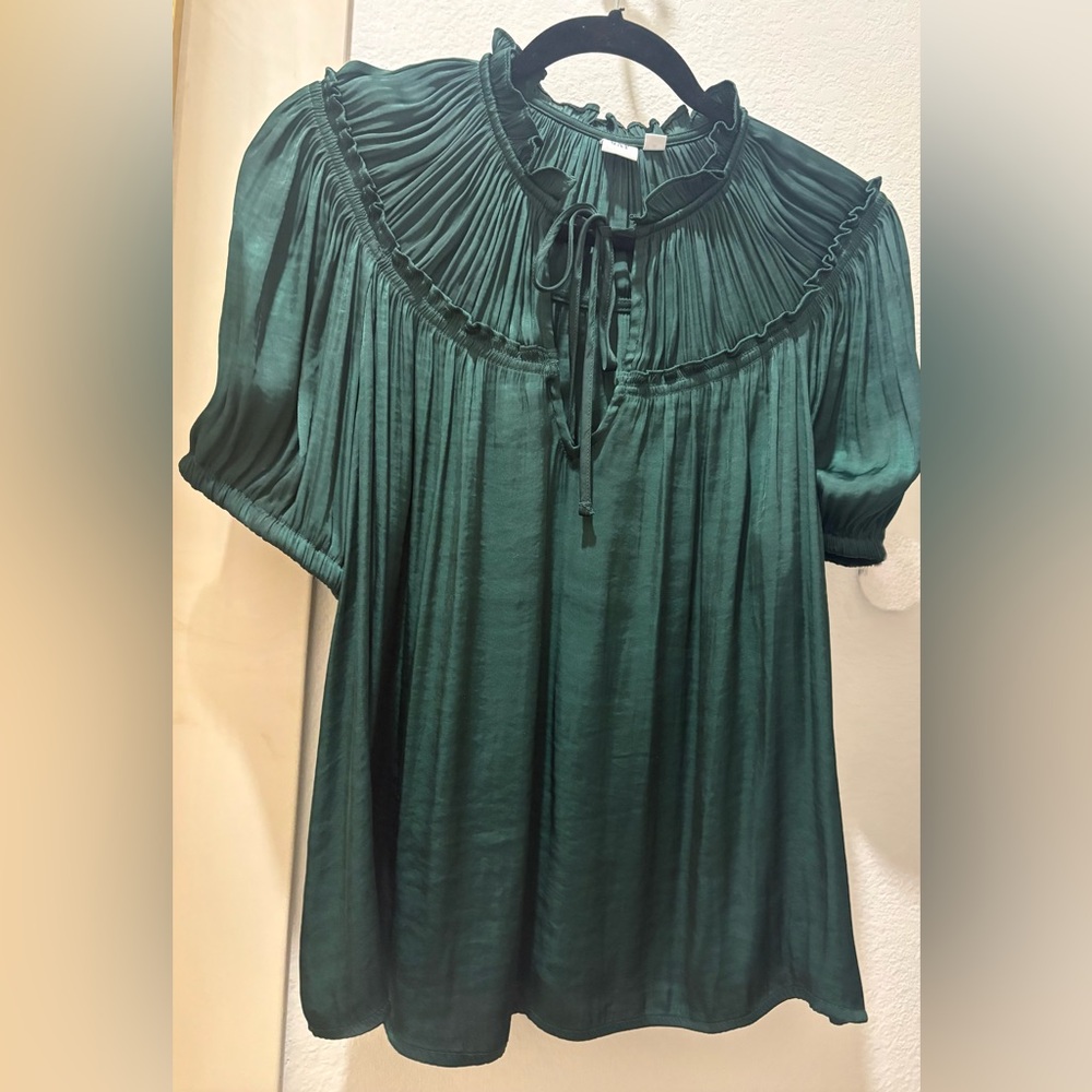 GAP Teal Pleated Blouse